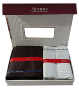 Arvind Unstitched Cotton Blend Shirt & Trouser Fabric Checkered