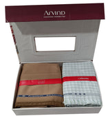 Arvind Unstitched Cotton Blend Shirt & Trouser Fabric Checkered