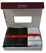 Arvind Unstitched Cotton Blend Shirt & Trouser Fabric Checkered