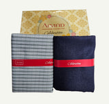 Arvind Unstitched Cotton Blend Shirt & Trouser Fabric Checkered-034