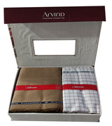 Arvind Unstitched Cotton Blend Shirt & Trouser Fabric Checkered