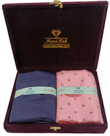 Mansfab Unstitched Cotton Blend Shirt & Trouser Fabric Printed