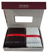 Arvind Unstitched Cotton Blend Shirt & Trouser Fabric Checkered