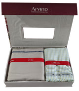 Arvind Unstitched Cotton Blend Shirt & Trouser Fabric Checkered
