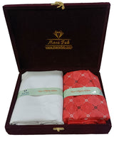 Mansfab Unstitched Cotton Blend Shirt & Trouser Fabric Printed