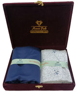 Mansfab Unstitched Cotton Blend Shirt & Trouser Fabric Printed