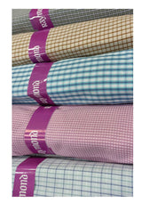 Raymond Unstitched Pure Cotton Shirt Fabric Checkered
