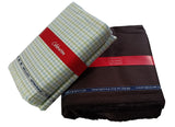 Arvind Unstitched Cotton Blend Shirt & Trouser Fabric Checkered