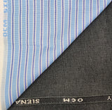 OCM Men's Cotton Shirt & Poly Viscose Trouser Fabric Combo Unstitched (Free Size) TUFAN-1002