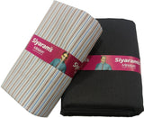 Siyaram"s Cotton Blend Striped Shirt & Trouser Fabric