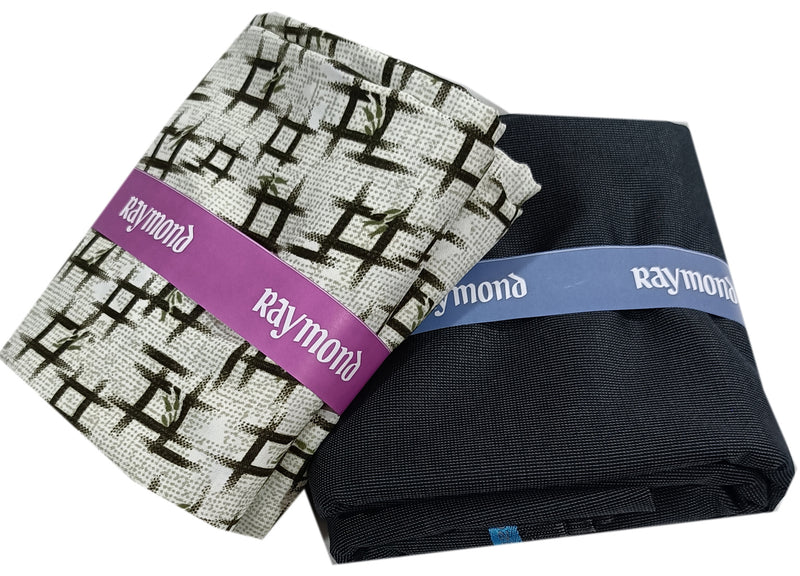 Raymond Unstitched Polycotton Shirt & Trouser Fabric Printed