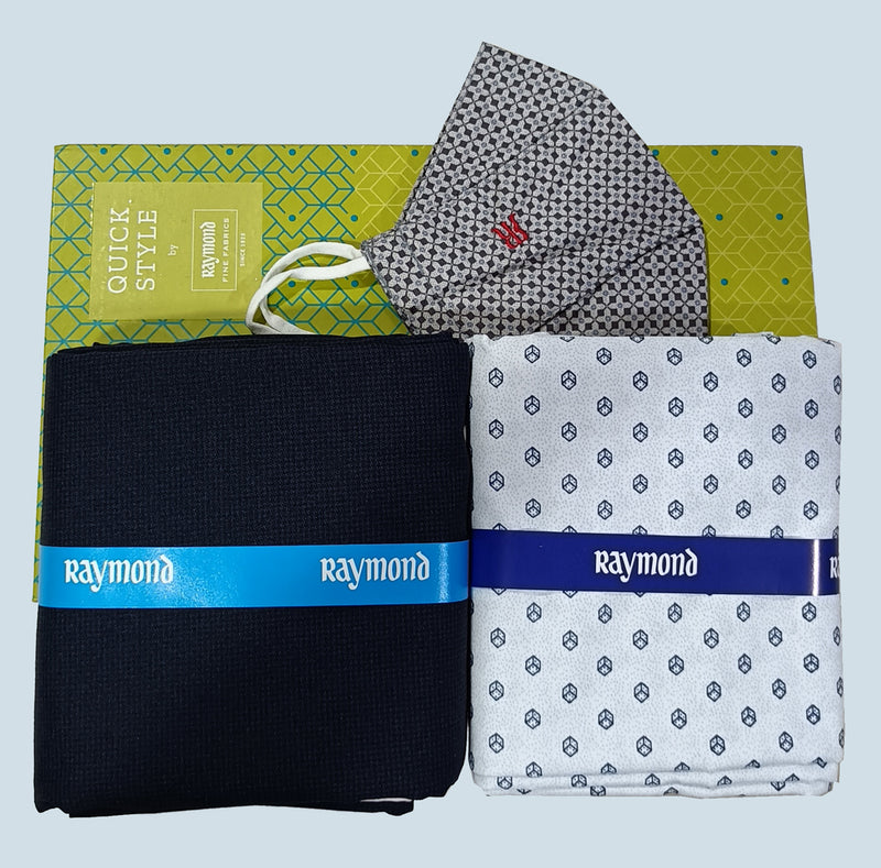 Raymond Unstitched Cotton Blend Shirt & Trouser Fabric Printed