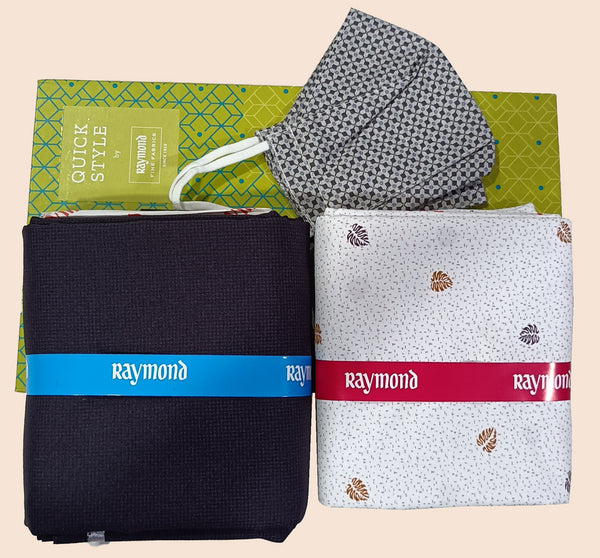 Raymond Unstitched Cotton Blend Shirt & Trouser Fabric Printed