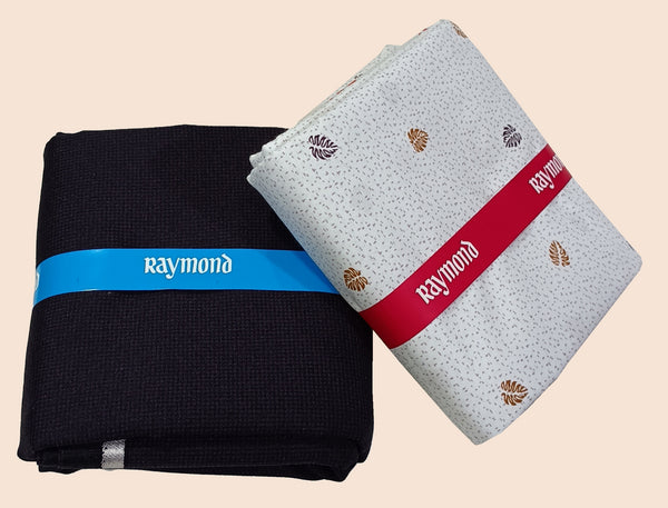 Raymond Unstitched Cotton Blend Shirt & Trouser Fabric Printed