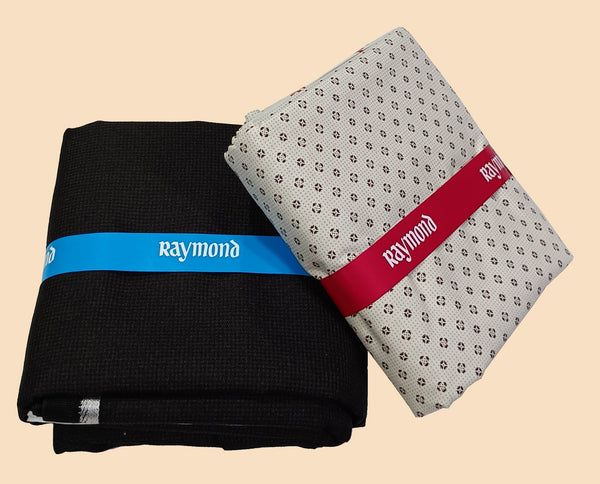 Raymond Unstitched Cotton Blend Shirt & Trouser Fabric Printed