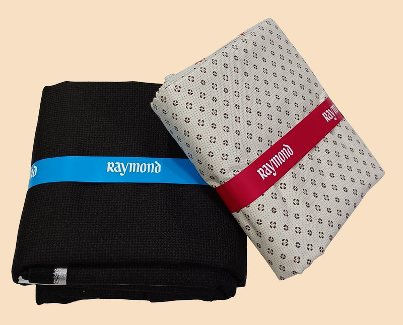Raymond Unstitched Cotton Blend Shirt & Trouser Fabric Printed