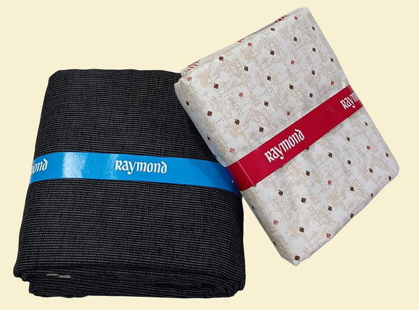 Raymond Unstitched Cotton Blend Shirt & Trouser Fabric Printed