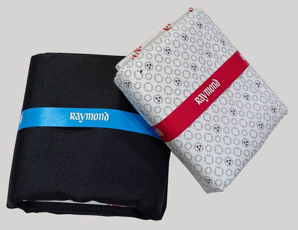 Raymond Unstitched Cotton Blend Shirt & Trouser Fabric Printed