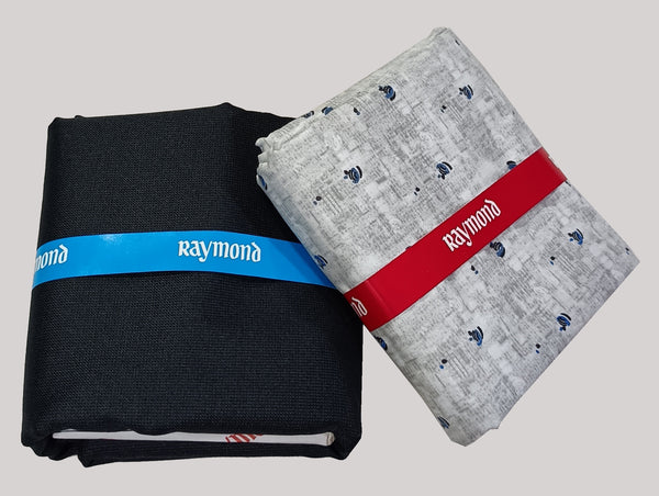 Raymond Unstitched Cotton Blend Shirt & Trouser Fabric Printed