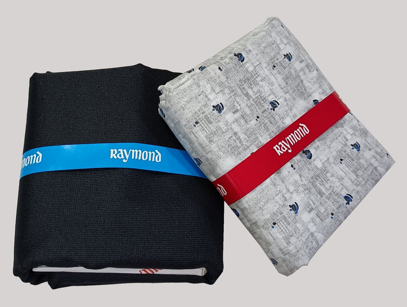 Raymond Unstitched Cotton Blend Shirt & Trouser Fabric Printed