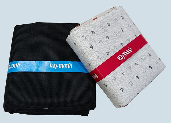 Raymond Unstitched Cotton Blend Shirt & Trouser Fabric Printed