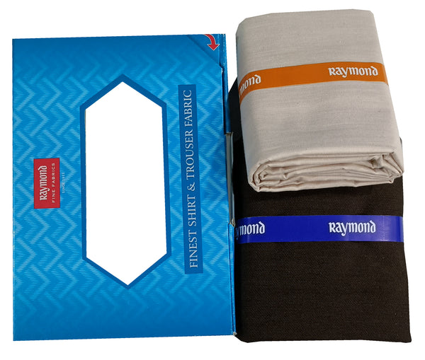 Raymond Cotton Blend Self Design Shirt & Trouser Fabric