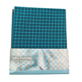 Raymond 100% Cotton Blue Checked Shirt Fabric