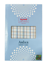Raymond Amber White Checked Pure Cotton Shirt Fabric
