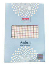 Raymond Amber White Checked Pure Cotton Shirt Fabric
