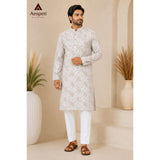 Aspen Premium Cotton Kurta Pajama Fabric Set | Embroidery Design | Functional & Party Wear