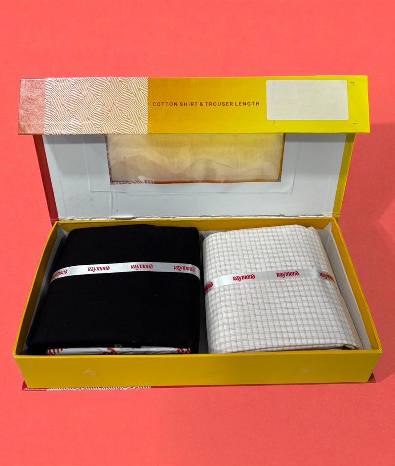 Raymond  Unstitched Cotton Blend Shirt & Trouser Fabric.