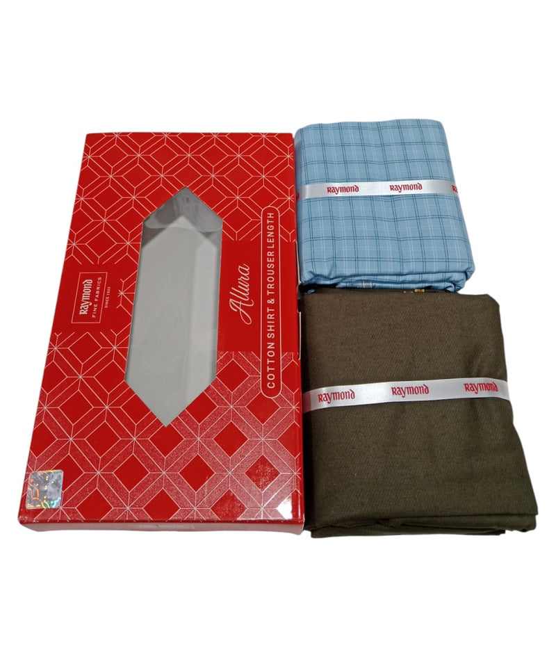 Raymond  Unstitched Cotton Blend Shirt & Trouser Fabric.