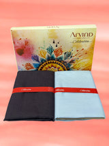 Arvind Unstitched Cotton Blend Shirt & Trouser Fabric Solid
