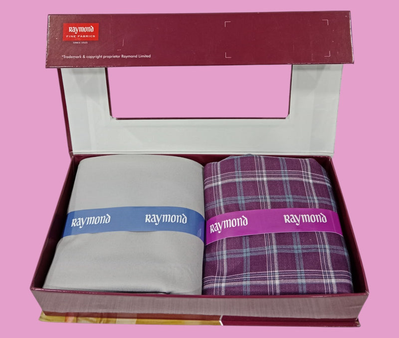 Raymond Unstitched Viscose Rayon Shirt & Trouser Fabric Checkered