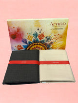 Arvind Unstitched Cotton Blend Shirt & Trouser Fabric Solid