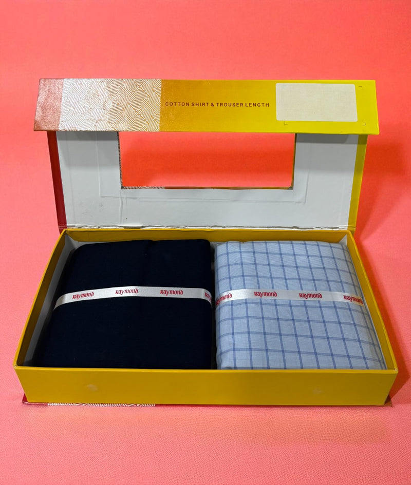 Raymond  Unstitched Cotton Blend Shirt & Trouser Fabric.