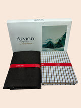 Arvind Unstitched Cotton Blend Shirt & Trouser Fabric Checkered