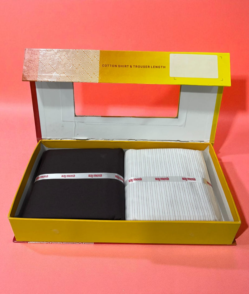 Raymond  Unstitched Cotton Blend Shirt & Trouser Fabric.
