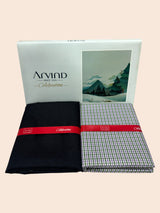 Arvind Unstitched Cotton Blend Shirt & Trouser Fabric Checkered