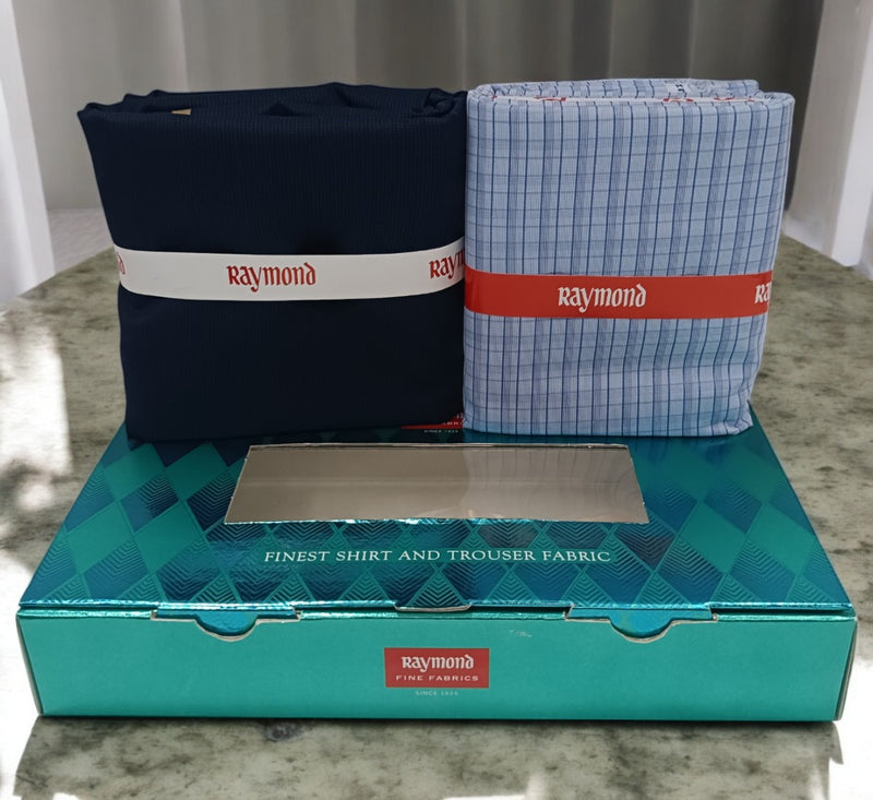 Raymond Unstitched Cotton  Checkered Shirt & Trouser Fabric