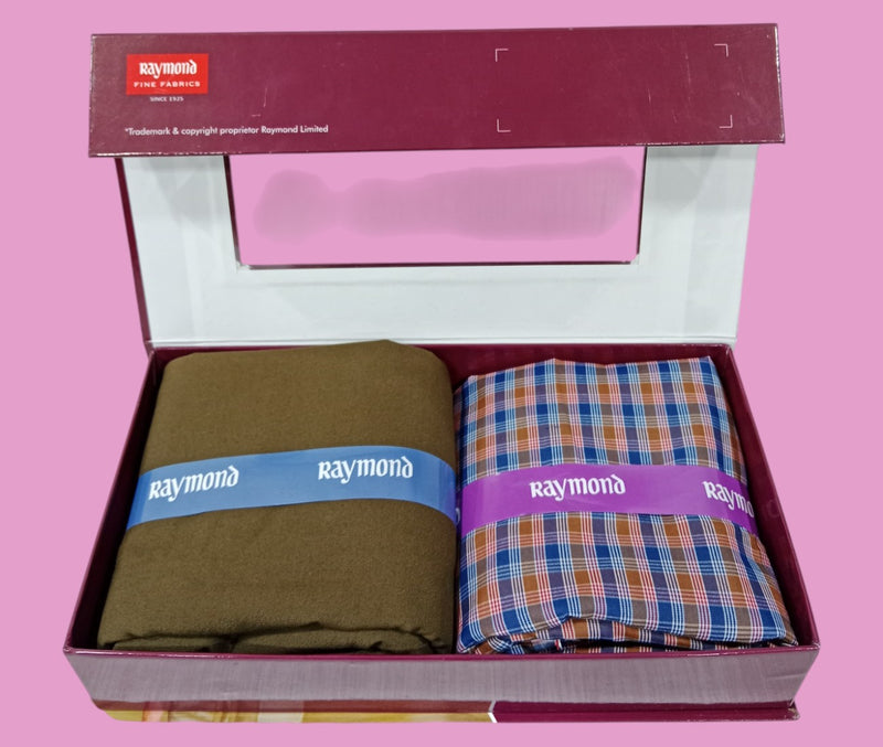 Raymond Unstitched Viscose Rayon Shirt & Trouser Fabric Checkered