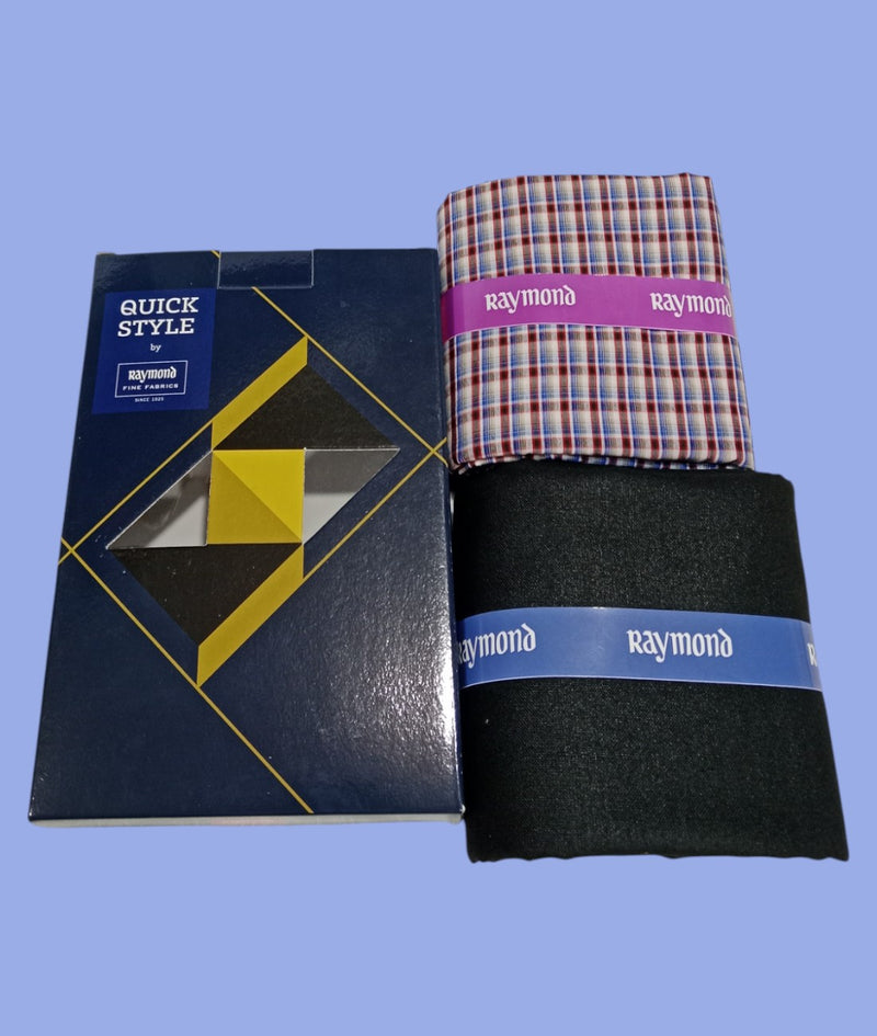 Raymond Unstitched Viscose Rayon Shirt & Trouser Fabric Checkered