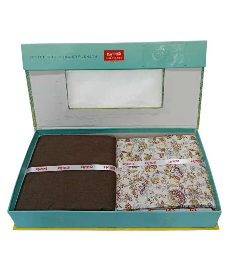 Raymond  Unstitched Cotton Blend Shirt & Trouser Fabric.