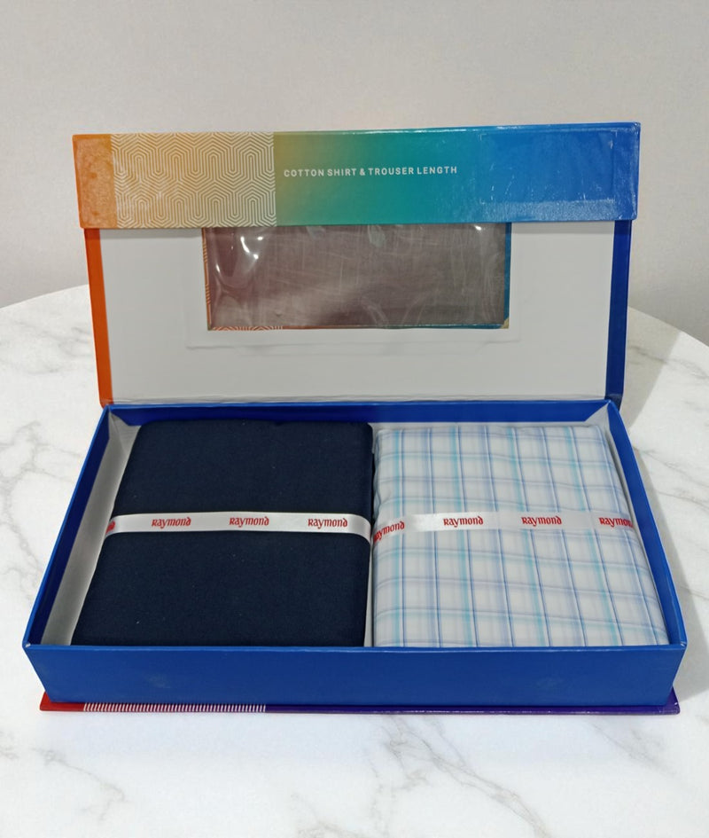 Raymond  Unstitched Cotton Blend Shirt & Trouser Fabric.