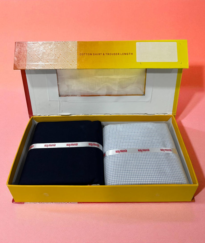 Raymond  Unstitched Cotton Blend Shirt & Trouser Fabric.
