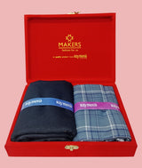 Raymond  Unstitched Viscose Rayon Shirt & Trouser Fabric Checkered