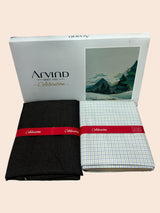 Arvind Unstitched Cotton Blend Shirt & Trouser Fabric Checkered
