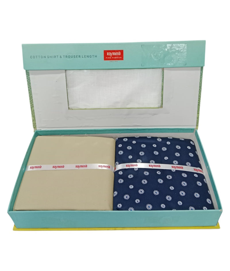 Raymond  Unstitched Cotton Blend Shirt & Trouser Fabric.
