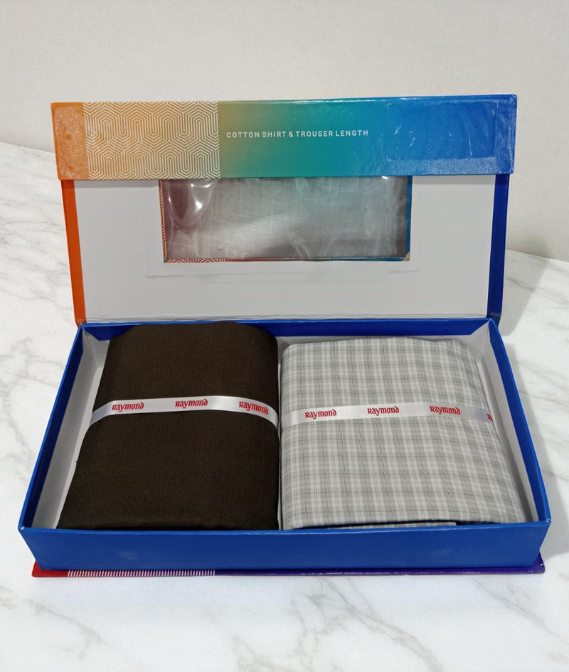 Raymond  Unstitched Cotton Blend Shirt & Trouser Fabric.
