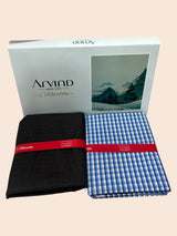 Arvind Unstitched Cotton Blend Shirt & Trouser Fabric Checkered